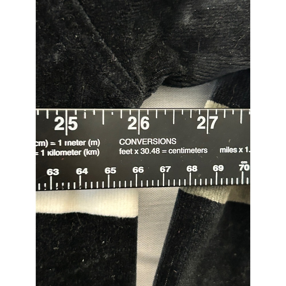 Enyce Mens XXL Velour‎ Long Sleeve Polo Shirt Black Striped Vintage Streetwear - Picture 6 of 6